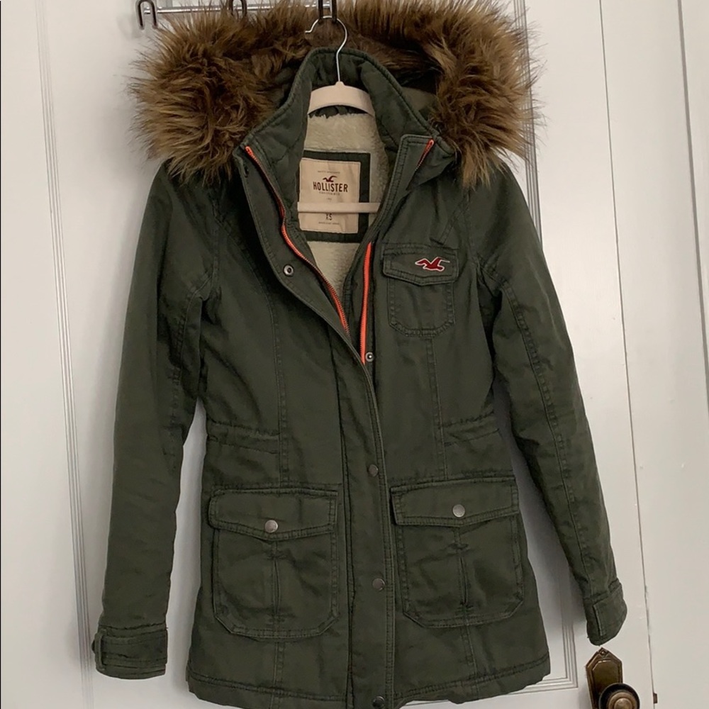 Hollister olive coat XS